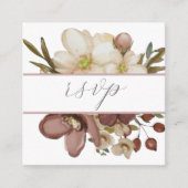 Waterverf Boho Roze & Neutrale QR Code RSVP Kaart (Voorkant)