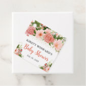 Waterverf Boho Roze Rozen Boho Baby Shower Bedankjes Labels (In situ)