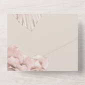 Waterverf Boho Rozen en Pampas Grass op Beige All In One Uitnodiging (Achterkant)