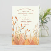 Waterverf Boho Rustic Pampas Grass Thanksgiving Kaart (Staand voorkant)
