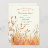 Waterverf Boho Rustic Pampas Grass Thanksgiving Kaart (Voorkant / Achterkant)