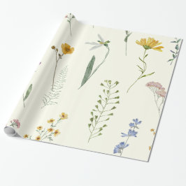 Waterverf Boho Rustic Wildflower Wrapping Paper Cadeaupapier