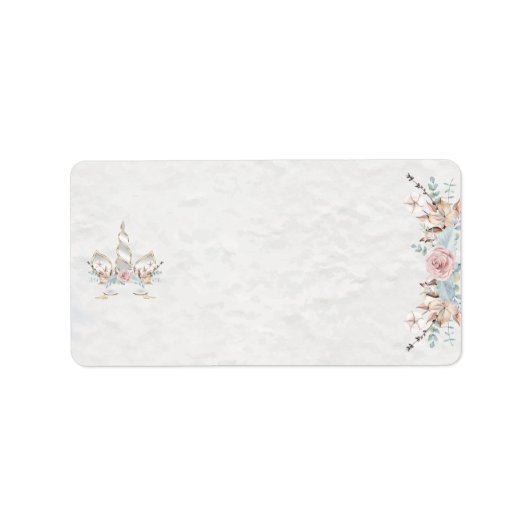 Waterverf BOHO Rustic Woodland Floral Blank Etiket (Voorkant)