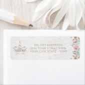 Waterverf BOHO Rustic Woodland Floral Unicorn Etiket (Insitu)