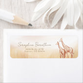 Waterverf Boho Safari Giraffe Etiket (Insitu)