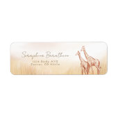 Waterverf Boho Safari Giraffe Etiket (Voorkant)