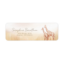 Waterverf Boho Safari Giraffe Etiket