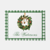 Waterverf Boho Sinaasappel Slice Krans Kerstmis Deurmat (Voorkant)