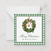 Waterverf Boho Sinaasappel Slice Krans Kerstmis Notitiekaartje (Voorkant)