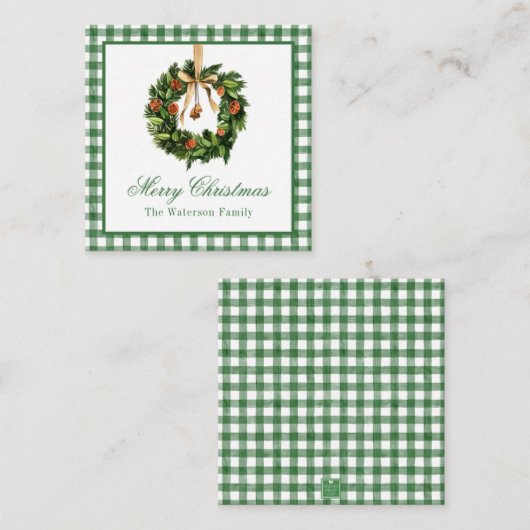 Waterverf Boho Sinaasappel Slice Krans Kerstmis Notitiekaartje (Voorkant / Achterkant)