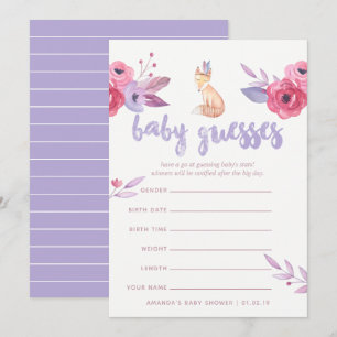 Waterverf Boho Stam Baby Shower Rraadspel Kaart