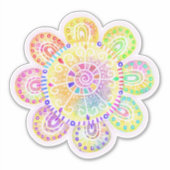 Waterverf Boho Style Large Sunflower Sticker (Voorkant)