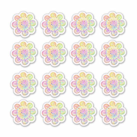 Waterverf Boho Style Sunflower Sticker (Voorkant)
