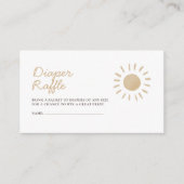 Waterverf Boho Sun Baby shower Diaper Raffle Informatiekaartje (Voorkant)