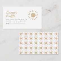 Waterverf Boho Sun Baby shower Diaper Raffle