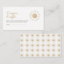 Waterverf Boho Sun Baby shower Diaper Raffle Informatiekaartje