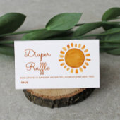 Waterverf Boho Sun Baby shower Diaper Raffle Informatiekaartje