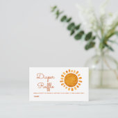 Waterverf Boho Sun Baby shower Diaper Raffle Informatiekaartje (Staand voorkant)