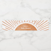 Waterverf Boho Sun Baby shower Waterfles Etiket (Enkel label)