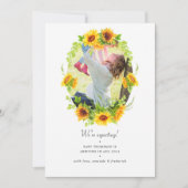 Waterverf Boho Sunflower Foto Zwangerschap Aankondiging (Voorkant)