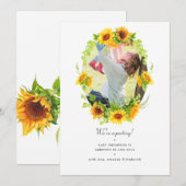 Waterverf Boho Sunflower Foto Zwangerschap Aankondiging (Voorkant / Achterkant)