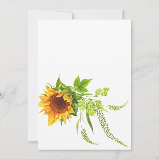 Waterverf Boho Sunflower Weddenfoto Bedankkaart (Achterkant)