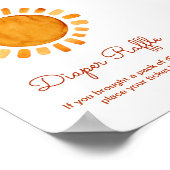 Waterverf Boho Sunshine Baby shower Poster (Hoek)