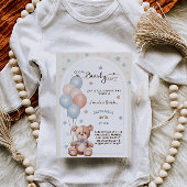 Waterverf Boho Teddy Bear Neutraal Baby shower Kaart