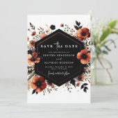 Waterverf Boho Terracotta bruiloft Save The Date (Staand voorkant)