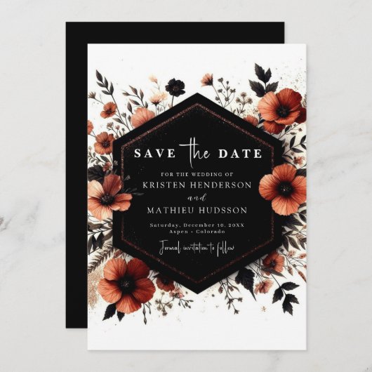 Waterverf Boho Terracotta bruiloft Save The Date (Voorkant / Achterkant)
