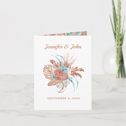 Waterverf Boho Terracotta Floral herfst Wedding (Voorkant)