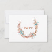 Waterverf Boho Terracotta Floral Wedding RSVP Kaartje (Voorkant)