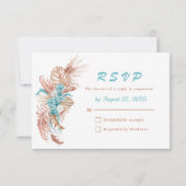 Waterverf Boho Terracotta Floral Wedding RSVP Kaartje (Achterkant)