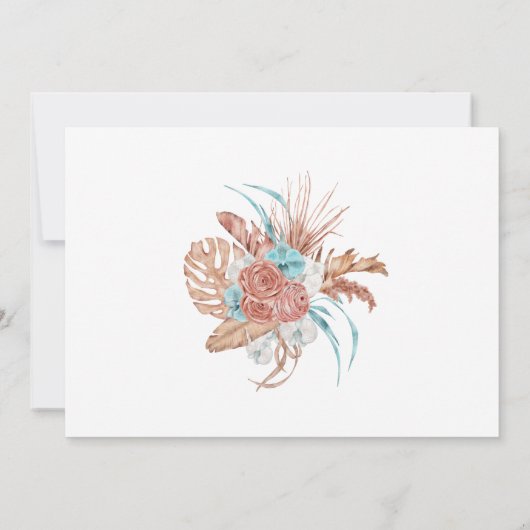 Waterverf Boho Terracotta Floral Wedding Save The Date (Achterkant)