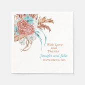 Waterverf Boho Terracotta Floral Wedding Servet (Voorkant)