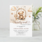 Waterverf Boho terracotta neutrale teddybeer Kaart (Staand voorkant)