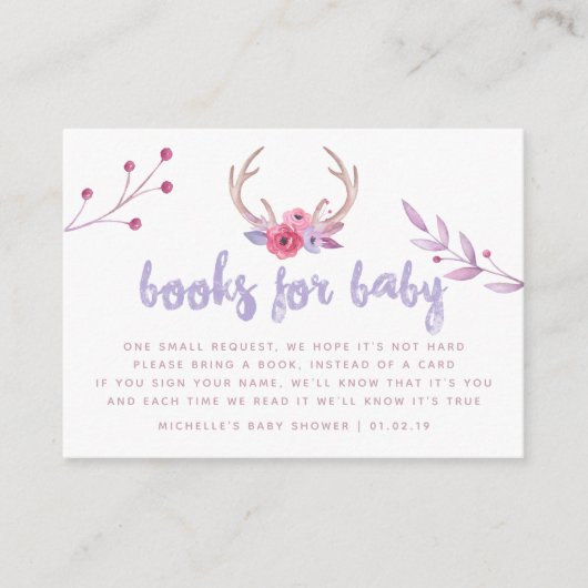 Waterverf Boho Tribal Baby shower Book Request Informatiekaartje (Voorkant)
