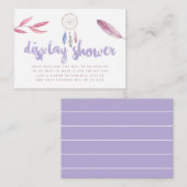 Waterverf Boho Tribal Baby shower Display Douche Informatiekaartje (Voorkant / Achterkant)