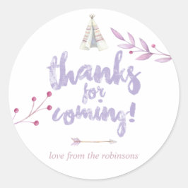 Waterverf Boho Tribal Floral Baby shower Ronde Sticker