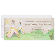 Waterverf Boho Tribal Wedding Rustic Teepee