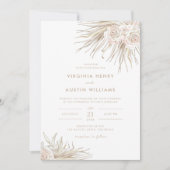 Waterverf Boho Tropical Wedding Invitation Kaart (Voorkant)