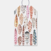 Waterverf boho veren. Verjaardag dank u Cadeaulabel (Achterkant)