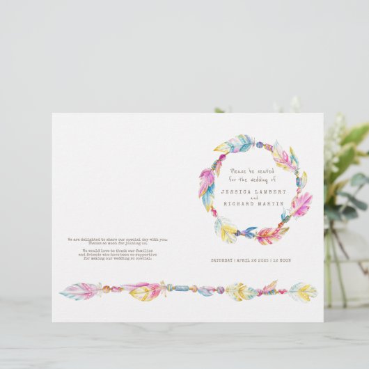 Waterverf boho vether met bruiloft (Staand voorkant)