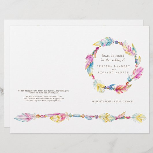 Waterverf boho vether met bruiloft (Voorkant / Achterkant)