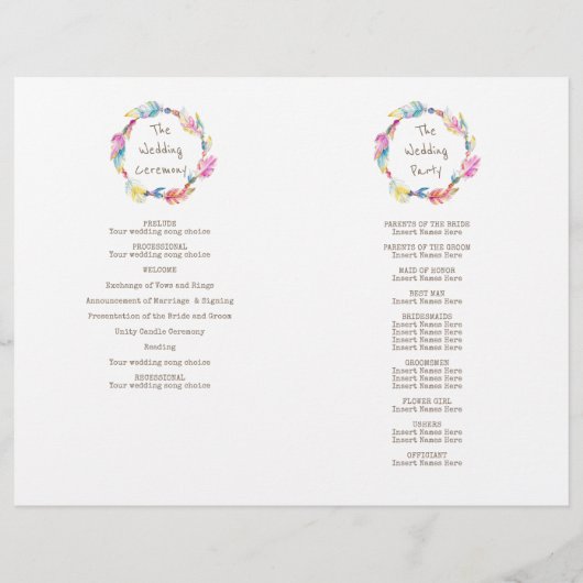 Waterverf boho vether met bruiloft (Achterkant)