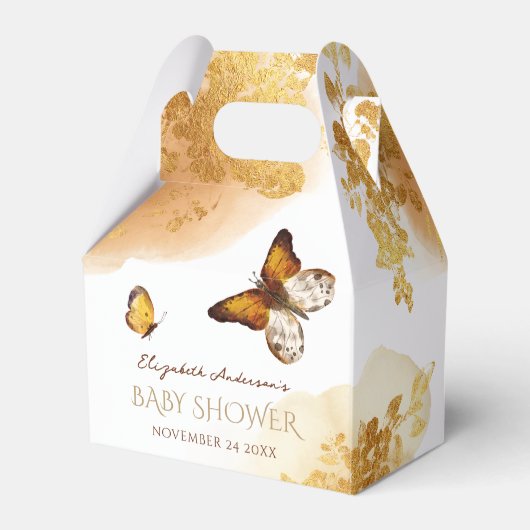 Waterverf Boho Vlinder Baby shower Favor Box Bedankdoosjes (Achterkant)