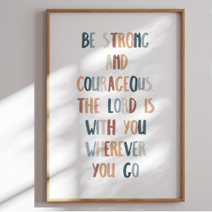 Waterverf Boho wees sterk en moedig poster