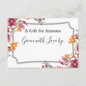 Waterverf Boho Wild Flowers Display Vrijgezellenfe Informatiekaartje (Achterkant)