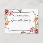 Waterverf Boho Wild Flowers Display Vrijgezellenfe Informatiekaartje (Achterkant)