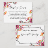 Waterverf Boho Wild Flowers Display Vrijgezellenfe Informatiekaartje (Voorkant / Achterkant)